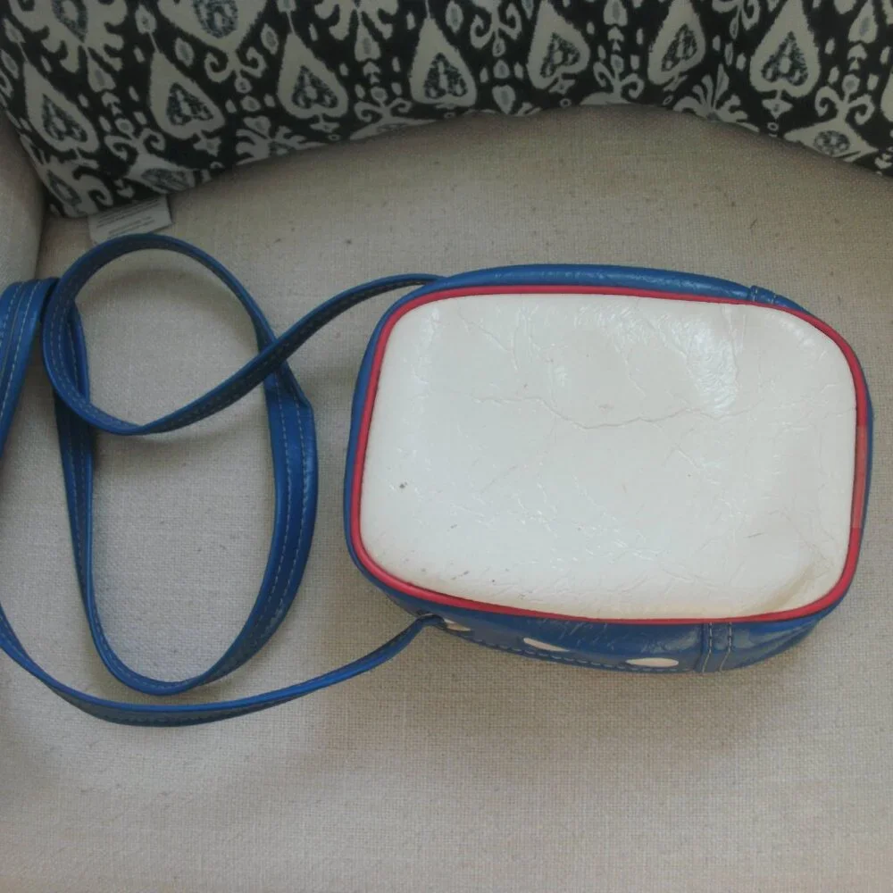 Collectible 70s Kodak Vinyl Camera Bag Red White Blue Retro Crossbody Bag Case